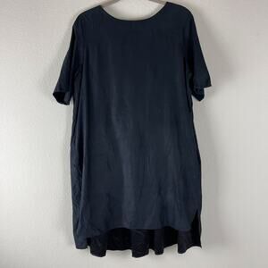 Billy Reid Faux Suede Tent Dress Womens Large Black Silk Lining Lagenlook